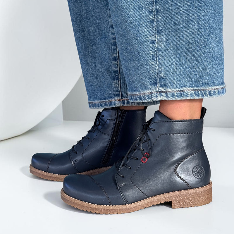Womens Rieker 73500 Ankle Boots - Ocean