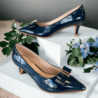 Womens Sorento Drumoland Patent Kitten Heels-Navy - Navy