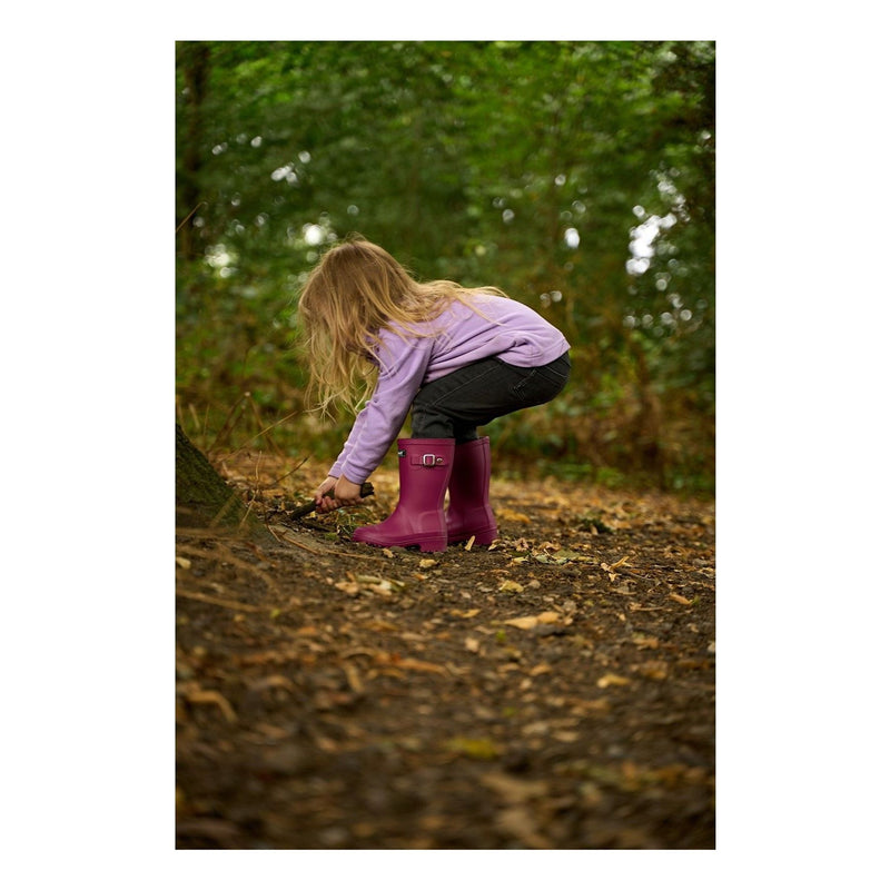 Kids Cotswold Buckingham Waterproof Wellingtons - Berry