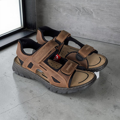 Mens Rieker 26761 Brown Sandals - Brown