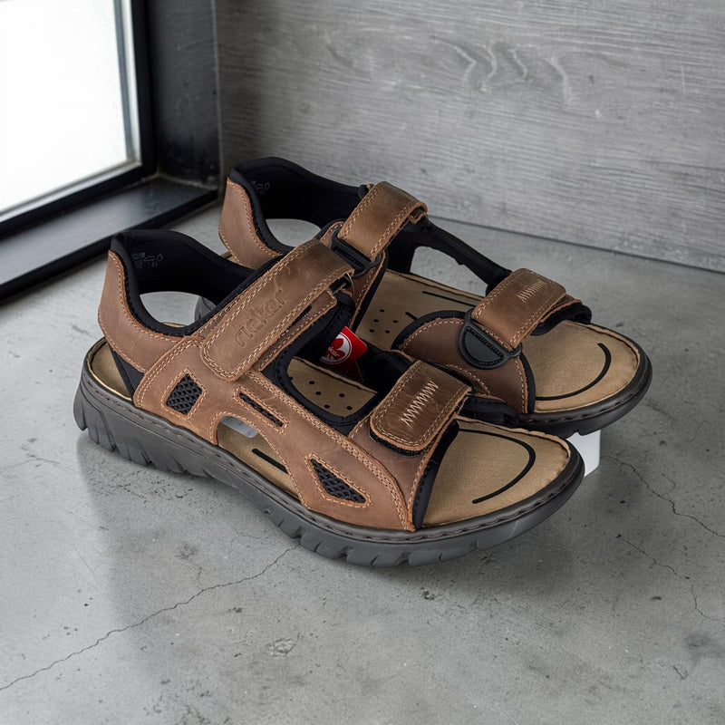 Mens Rieker 26761 Brown Sandals - Brown