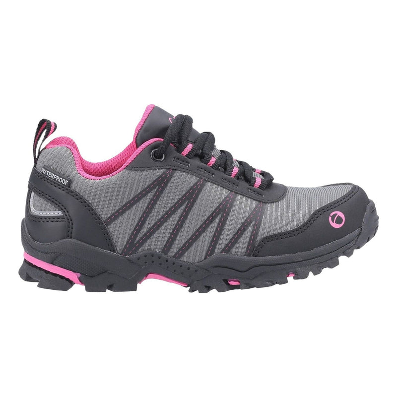 Kids Cotswold Littledean Hiking Shoes - Grey and Pink