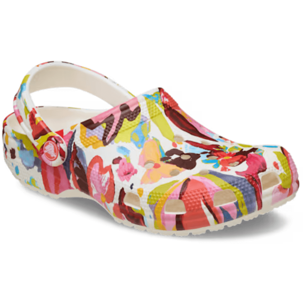 Womens Crocs Classic Painted Floral Clogs