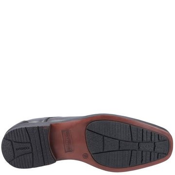 Boys Hush Puppies Brandon Black Senior School Shoes - Black