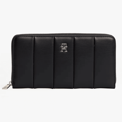 Womens Tommy Hilfiger TH Icon Quilted Large Purse - Black