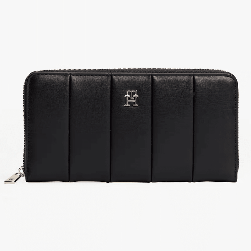 Womens Tommy Hilfiger TH Icon Quilted Large Purse - Black