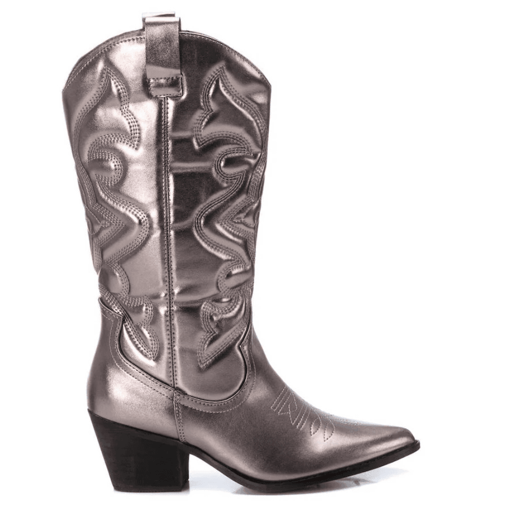 Womens Refresh 172163 Pewter Calf Length Cowboy Boots