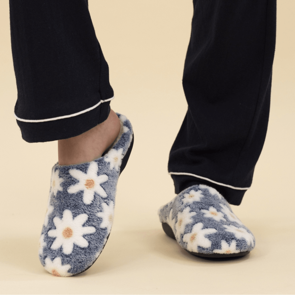 Womens Lunar Plumeria Floral Mule Slippers