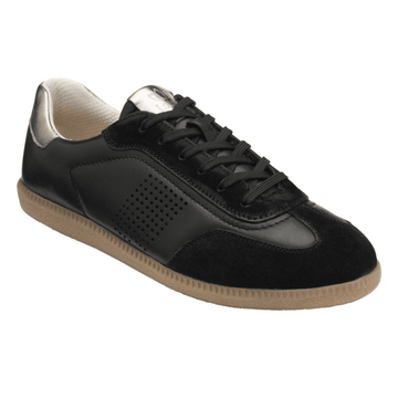 Womens Lotus Frapporta Black Leather Gum Sole Trainers - Black