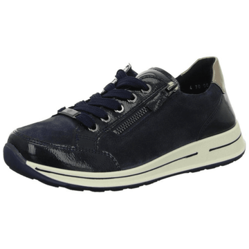 Womens Ara Osaka Side Zip Trainers - Navy Patent