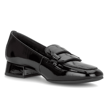 Womens Gabor 75.261 Low Heel Loafers - Black Patent