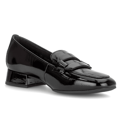 Womens Gabor 75.261 Low Heel Loafers - Black Patent