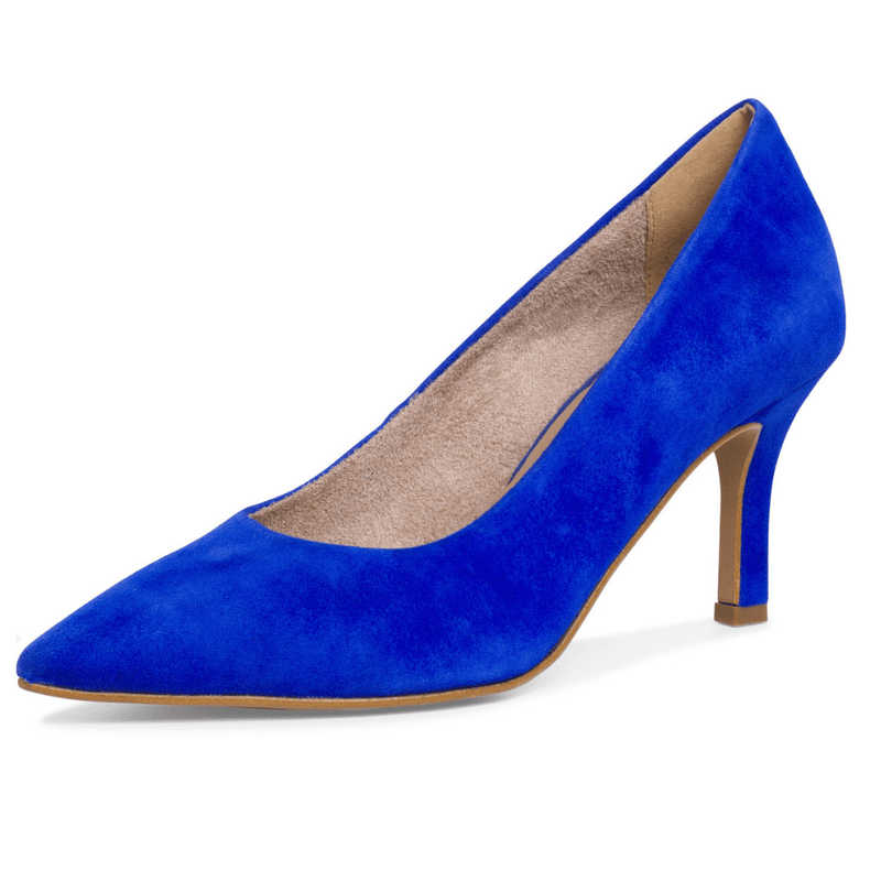 Womens Tamaris 22434 Suede Court Heels - Cobalt Blue