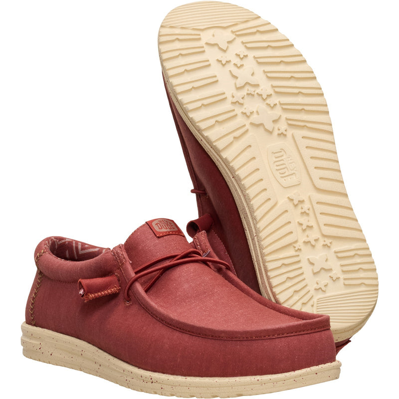 Mens Heydude Burnt Red Wally Stretch Canvas - Burnt Red