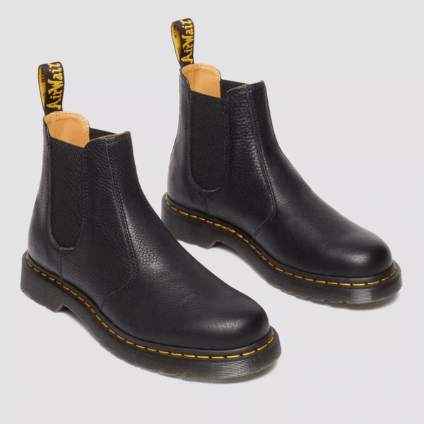 Dr Martens 2976 Yellow Stitch Black Soft Chelsea Boots | Millars