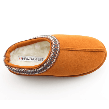 Womens Heavenly Feet Ice Fur Lined Mule Slipper - Chestnut