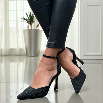 Womens Una Healy Broke MY Heart Pointed Toe Shoe - Vinyl Spark - Vinyl Spark Black
