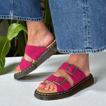 Womens Dr Martens Josef Buckle Mule Sandals - Pink