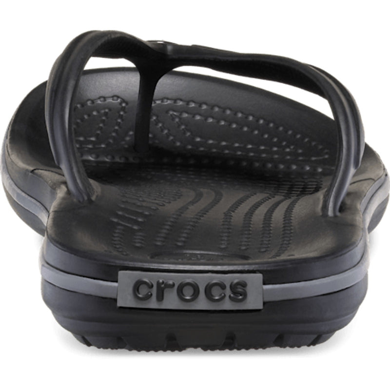 Mens Crocs Crocband Flip Flops - Black Slate Grey