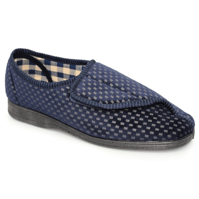 Lazy Dogz Mens Columbus Velcro Slippers - Navy
