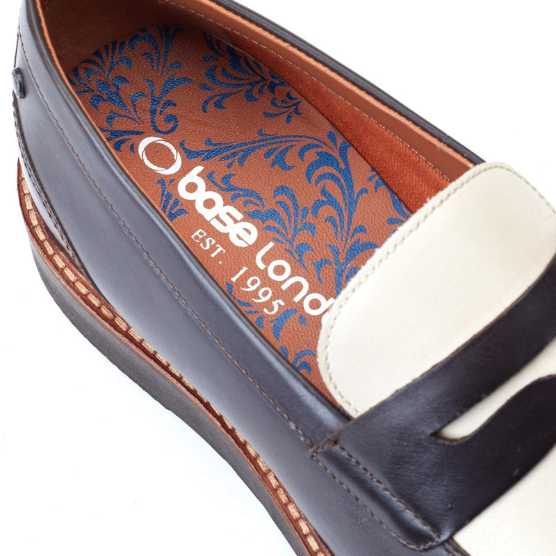 Mens Base London Sid Loafers - Brown and Beige