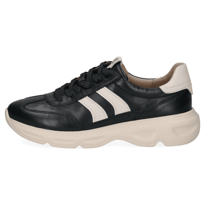 Womens Caprice 23714 Navy Leather Sporty Chunky Sole Trainers - Navy