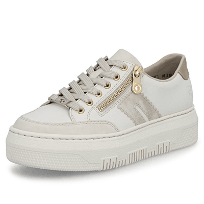 Womens Rieker M1912 Side Zip Platform Trainers - Off White