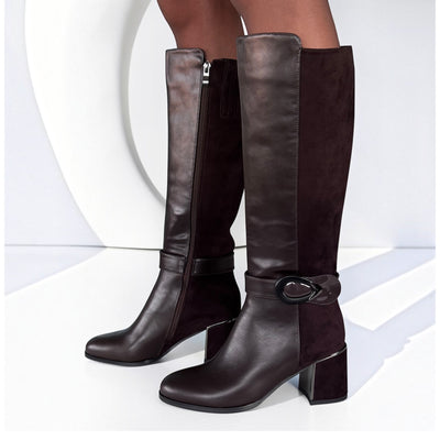 Womens Redz E646 Brown Long Boots - Brown