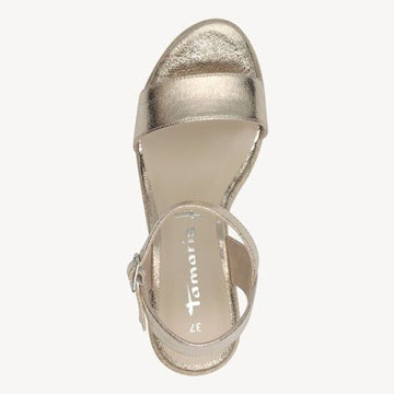 Womens Tamaris 28300 Gold Wedge Sandals - Gold