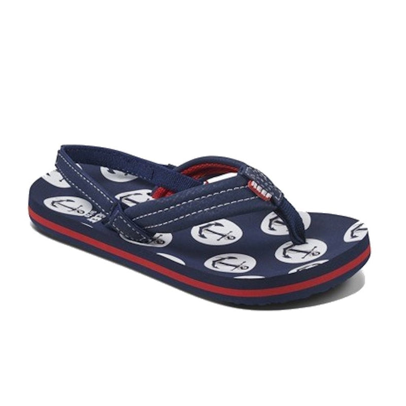 Reef Kids Little Ahi Back Strap Anchors Navy Flip Flops Sandals - RF002345ANC - Navy