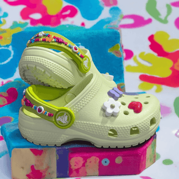 Crocs Toddler Friendship Bracelet Classic Clog - White