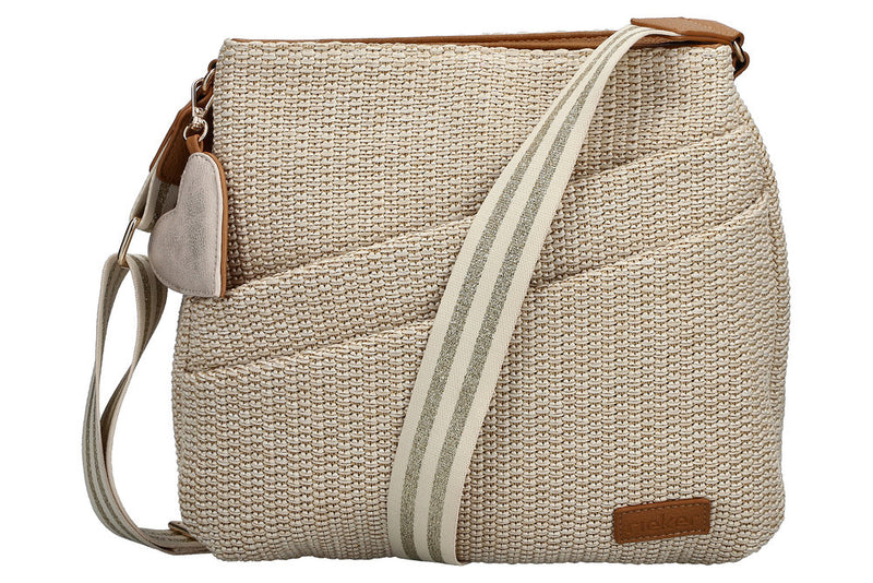 Womens Rieker H1004 Beige Shoulder Bag - Beige Gold