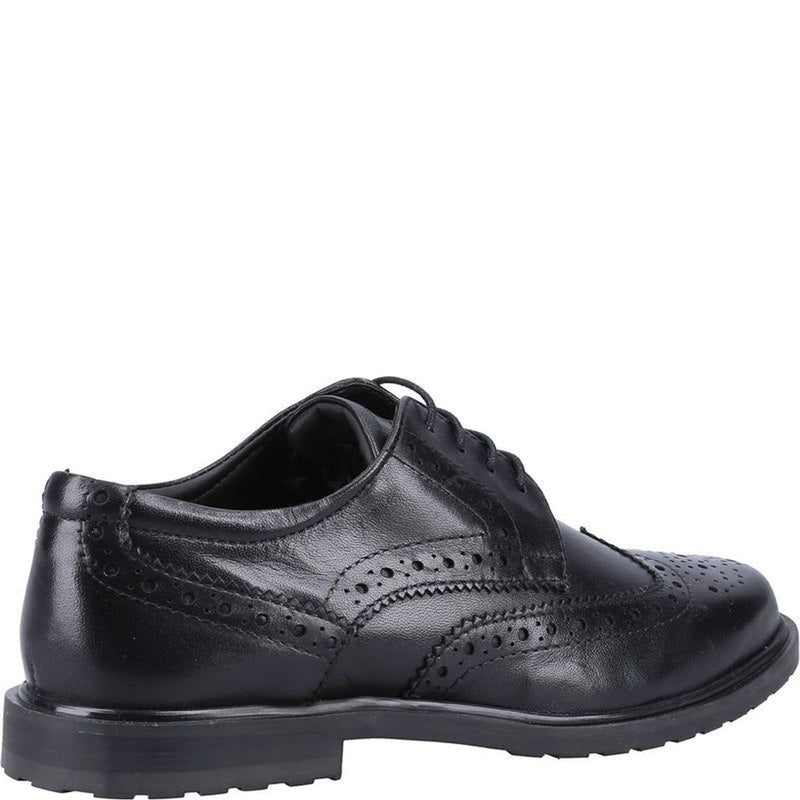 Girls Hush Puppies Verity Brogue Black School Shoes - Black