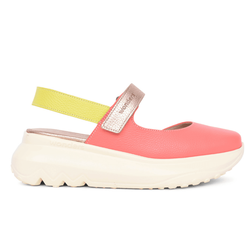 Womens Wonders A-4004 Coral Multi Slingback Sports Sandals
