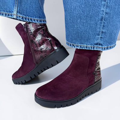 Womens Gabor 8015 Ankle Boots - Mulberry
