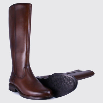 Womens Dubarry Cadence Leather Long Boots - Chestnut