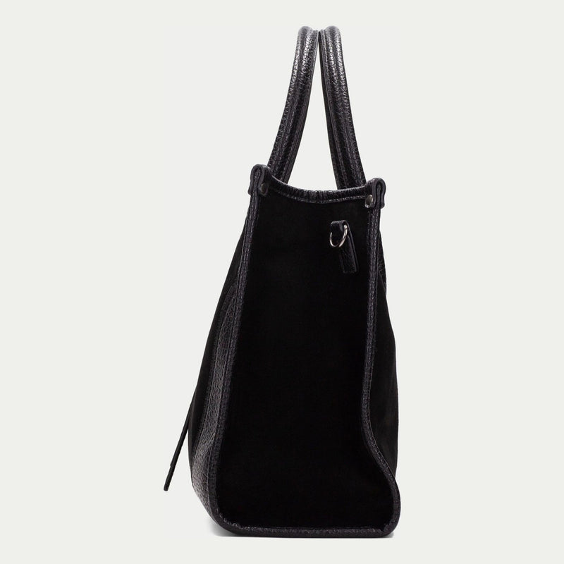 Womens Hispanitas 265022 Suede Shoulder Bag - Black