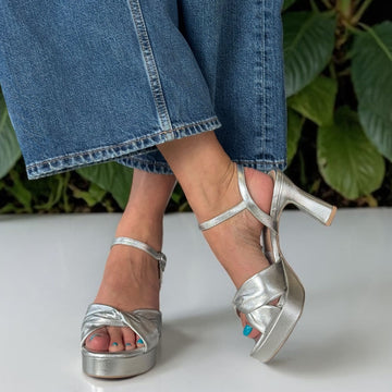 Womens Unisa Onoa Heeled Sandals - Silver