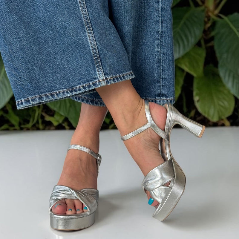 Womens Unisa Onoa Heeled Sandals - Silver