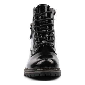 Womens Lunar Allison Patent Ankle Boots - Black