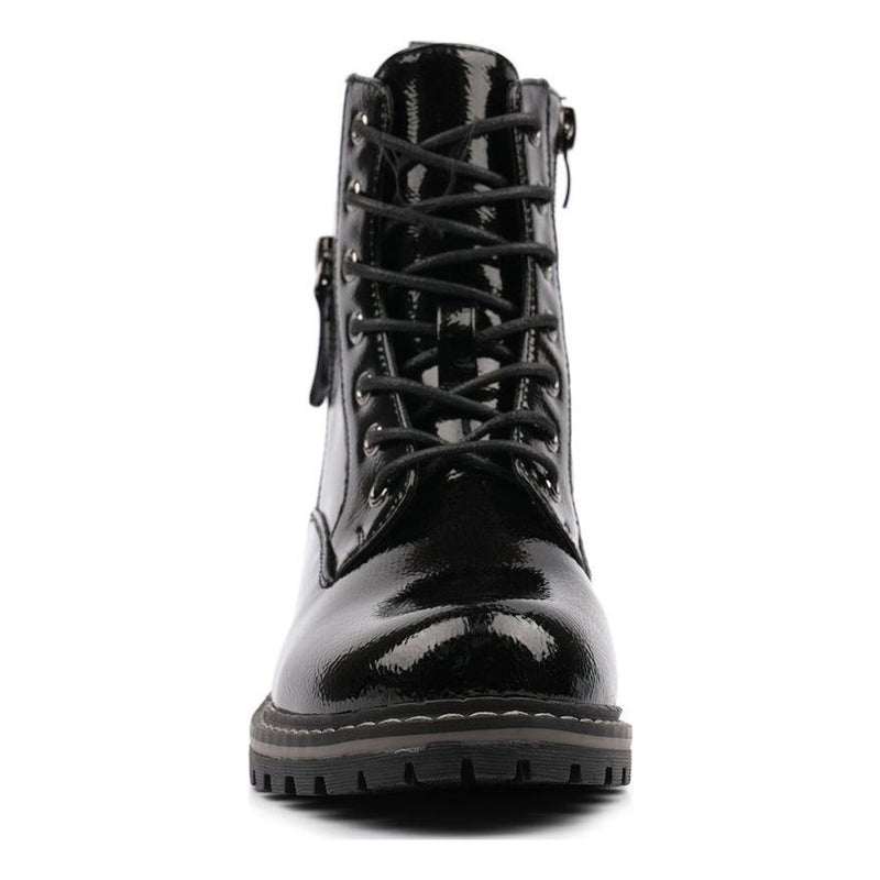 Womens Lunar Allison Patent Ankle Boots - Black