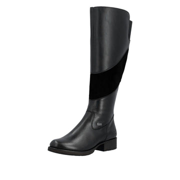Womens Rieker Z9566 Black Long Boots - Black