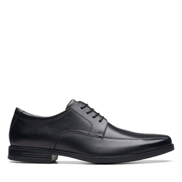 Boys Clarks Howard Over Black School Shoes - Black