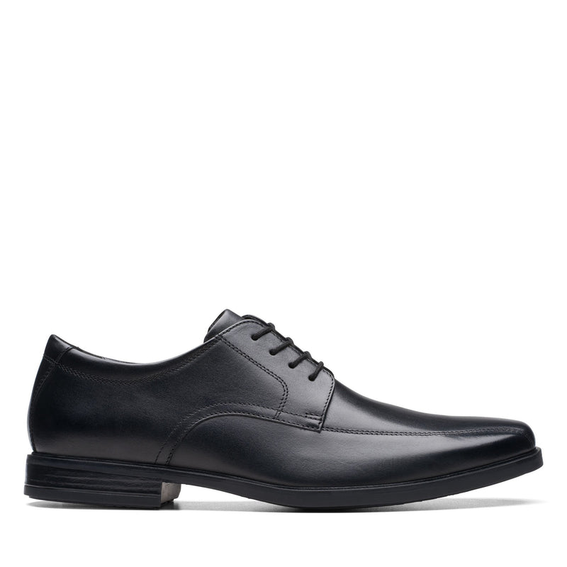 Boys Clarks Howard Over Black School Shoes - Black
