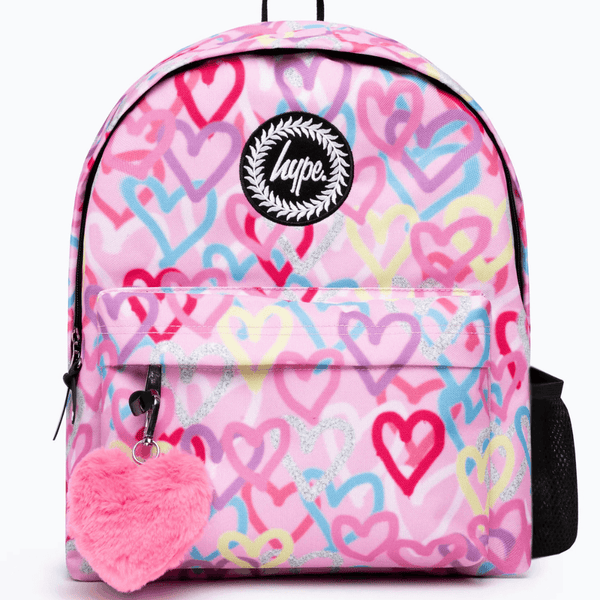 Girls Hype Graffiti Hearts Iconic Backpack - Pink