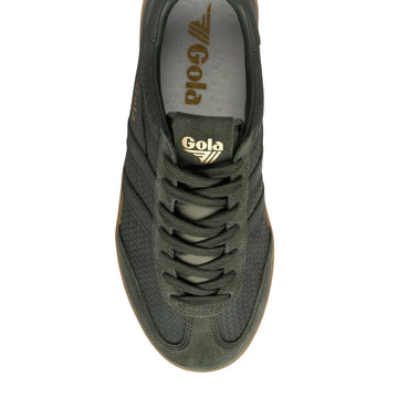 Mens Gola Cyclone Marque Trainers - Dark Khaki