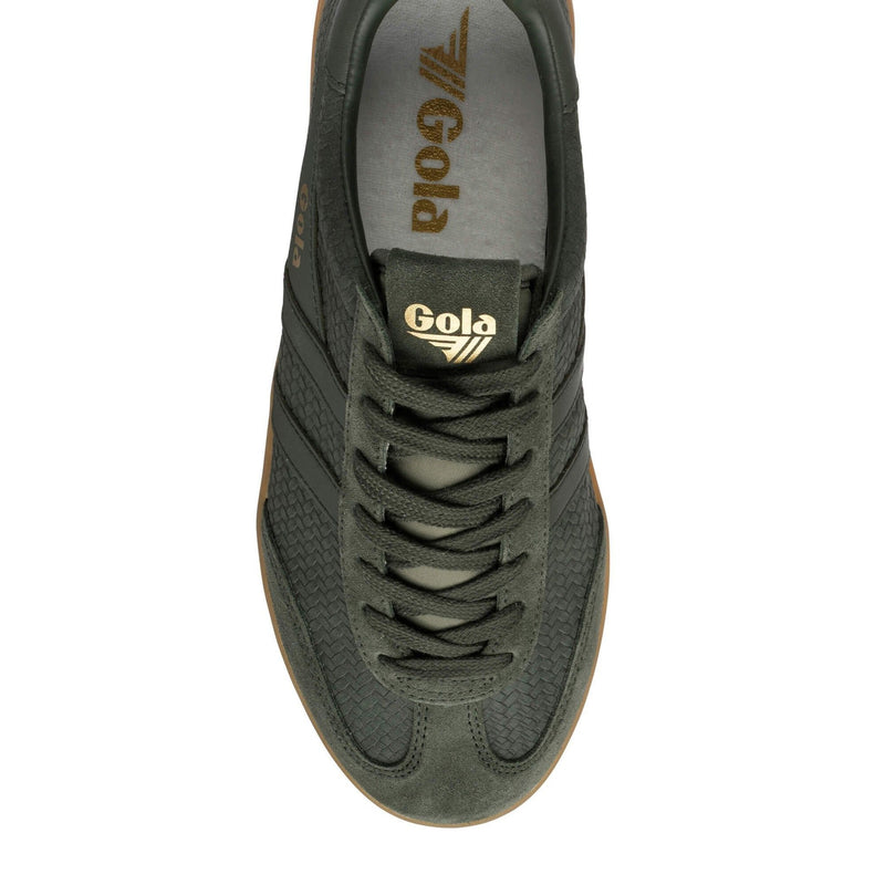 Mens Gola Cyclone Marque Trainers - Dark Khaki