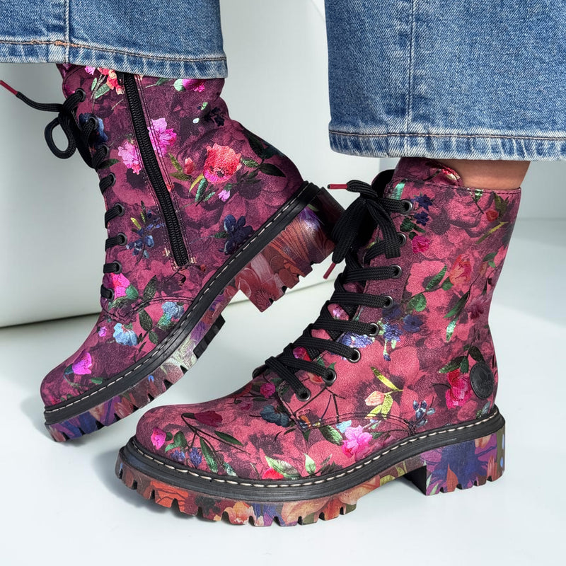 Womens Rieker 72627 Pink Boots - Pink