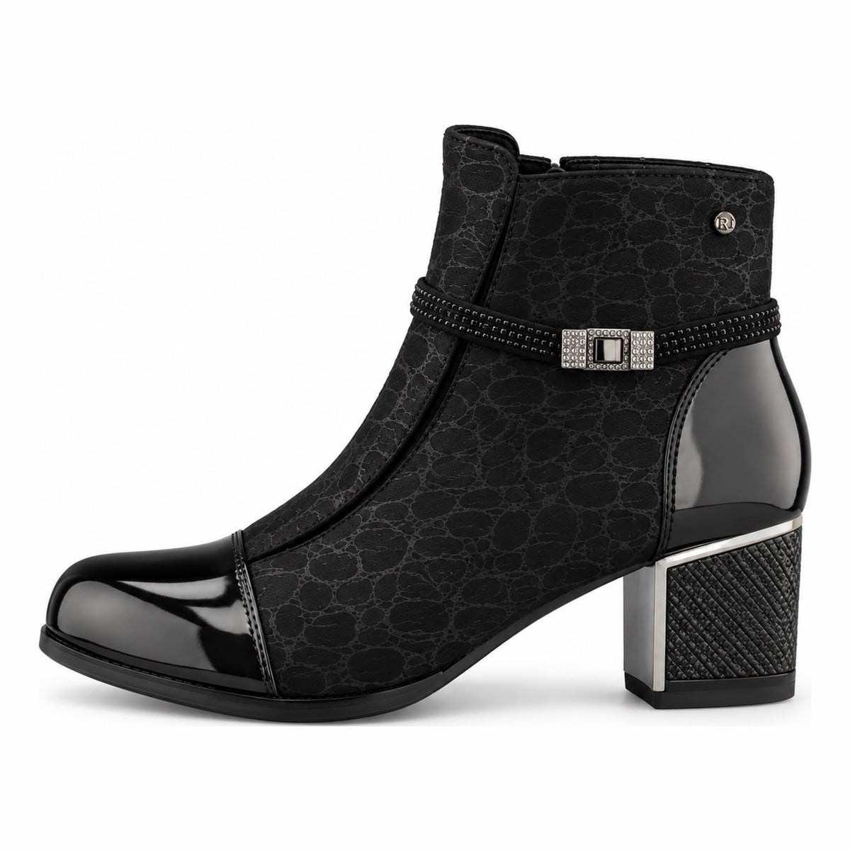 Womens Redz AQA91101 Black Ankle Boots