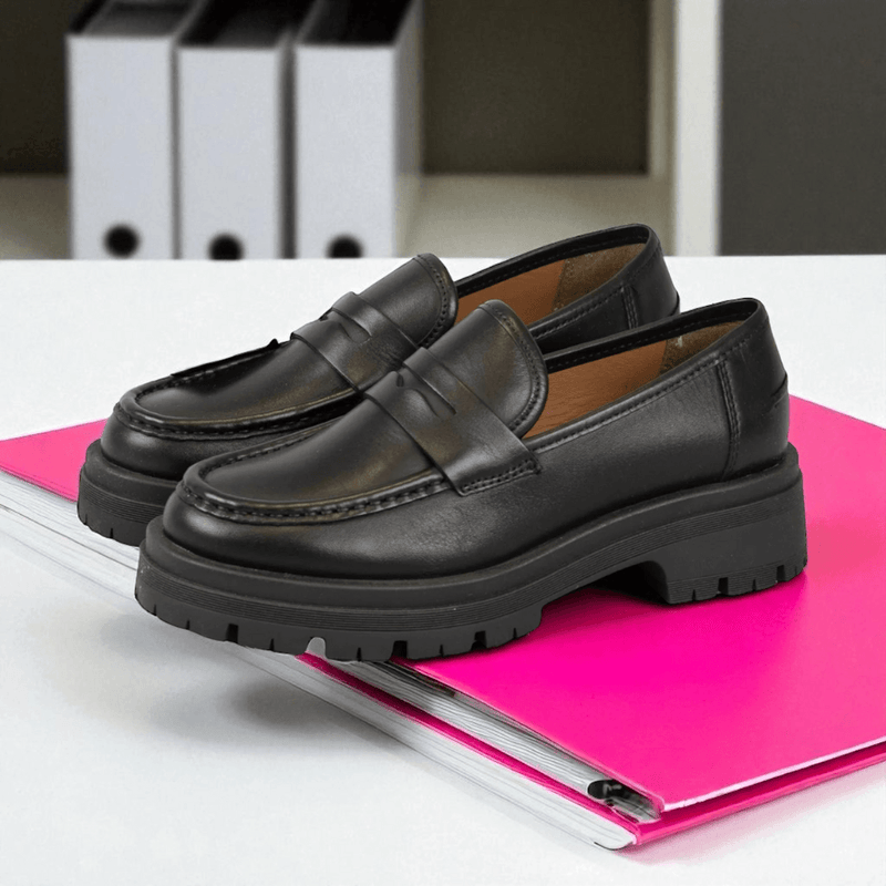 Girls Dubarry Kensington Black Leather Loafer School Shoes - Black Leather